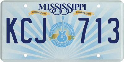 MS license plate KCJ713