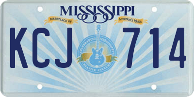 MS license plate KCJ714