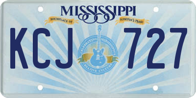 MS license plate KCJ727