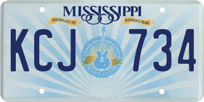 MS license plate KCJ734