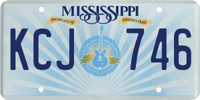MS license plate KCJ746