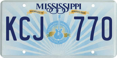 MS license plate KCJ770