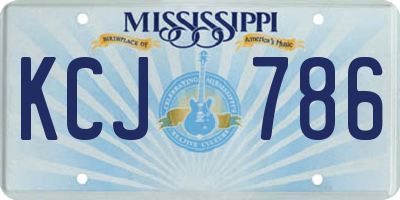 MS license plate KCJ786