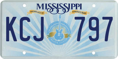 MS license plate KCJ797