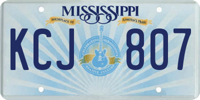 MS license plate KCJ807