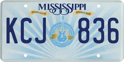 MS license plate KCJ836