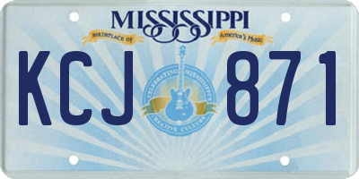 MS license plate KCJ871