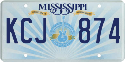 MS license plate KCJ874