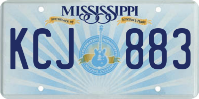 MS license plate KCJ883