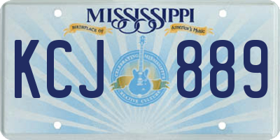 MS license plate KCJ889