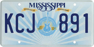 MS license plate KCJ891