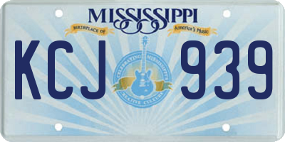 MS license plate KCJ939