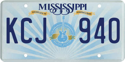 MS license plate KCJ940