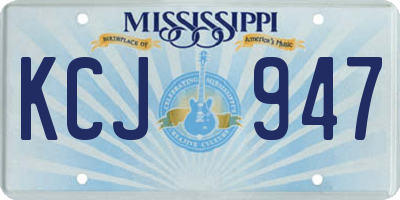 MS license plate KCJ947