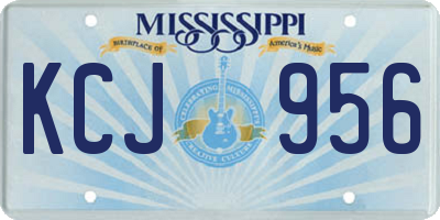 MS license plate KCJ956