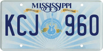 MS license plate KCJ960