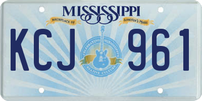 MS license plate KCJ961