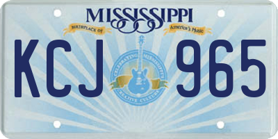 MS license plate KCJ965