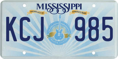 MS license plate KCJ985
