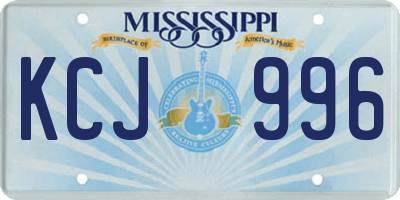 MS license plate KCJ996