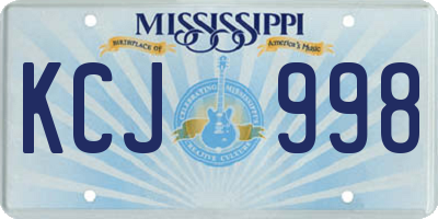 MS license plate KCJ998