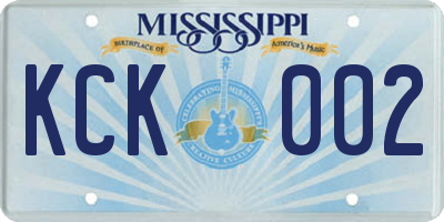 MS license plate KCK002