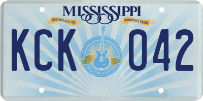 MS license plate KCK042