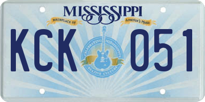 MS license plate KCK051