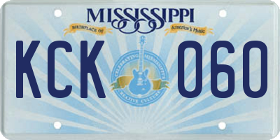 MS license plate KCK060