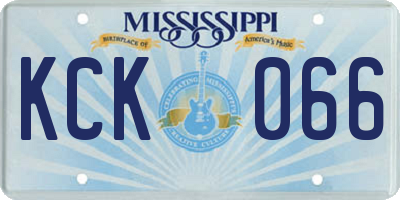 MS license plate KCK066