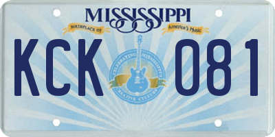 MS license plate KCK081