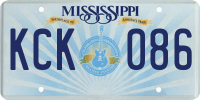 MS license plate KCK086