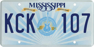 MS license plate KCK107