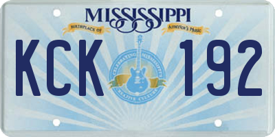 MS license plate KCK192