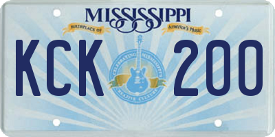 MS license plate KCK200
