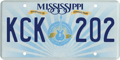 MS license plate KCK202