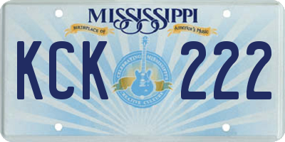 MS license plate KCK222