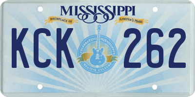 MS license plate KCK262