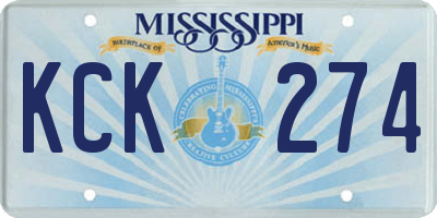 MS license plate KCK274