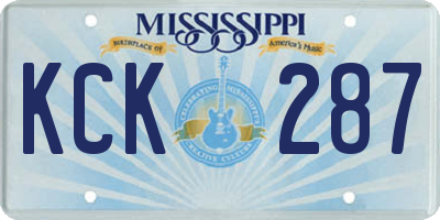 MS license plate KCK287