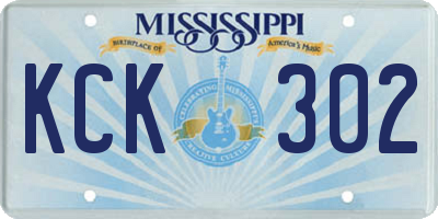 MS license plate KCK302