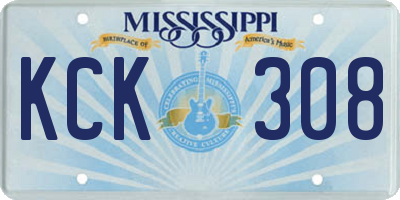 MS license plate KCK308