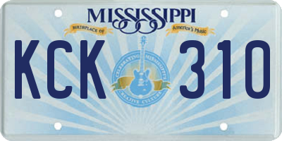 MS license plate KCK310