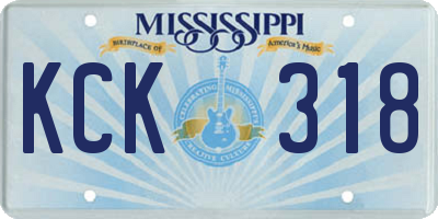 MS license plate KCK318
