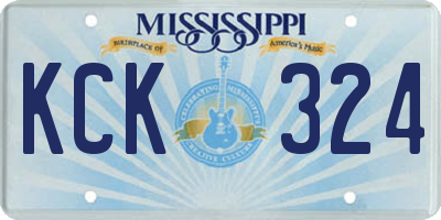MS license plate KCK324