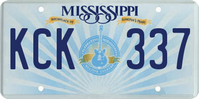 MS license plate KCK337