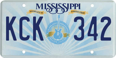 MS license plate KCK342