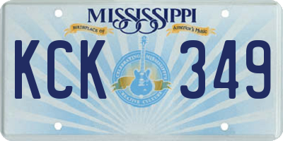 MS license plate KCK349