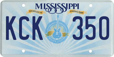 MS license plate KCK350
