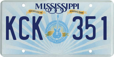 MS license plate KCK351
